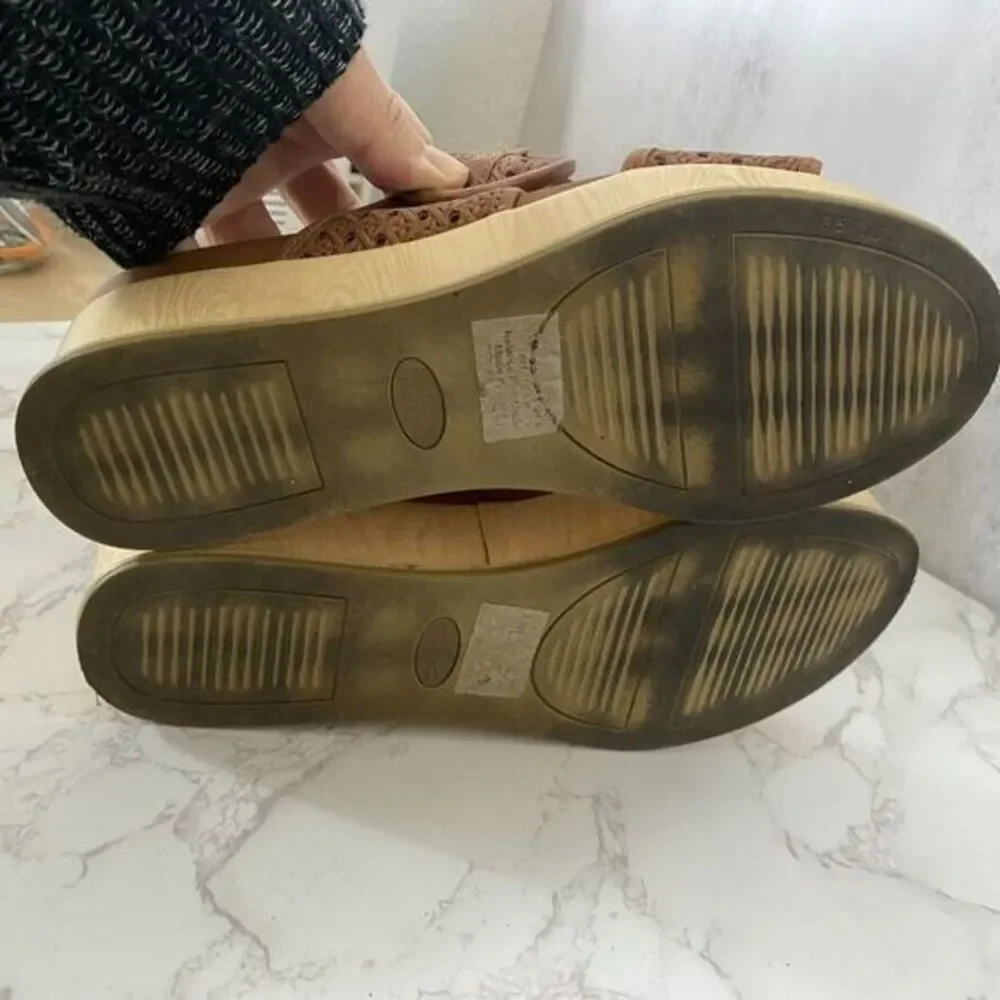 Dr. Scholl's Original Collection Sandals Sz 7.5M Brown  Slip On Comfort Platform - Picture 8 of 11